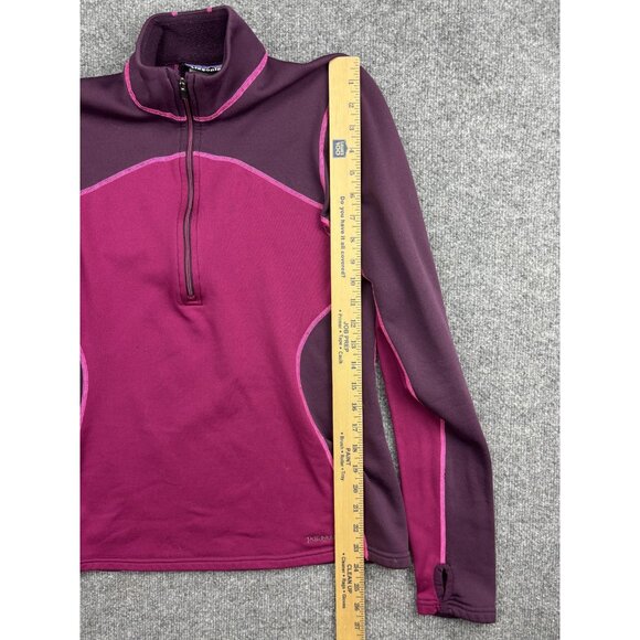 Patagonia Sweater Womens Medium Purple Pink Half Zip Fleece Pullover Thumbholes - Picture 4 of 7